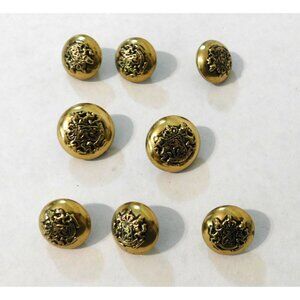 Vintage Gold Tone Embossed Coat Of Arms Buttons Set Of 8